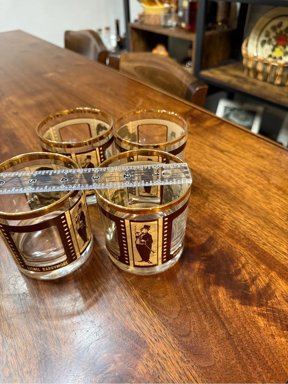 Roaring Twenties Glass Tumbler Set in Gold and Brown